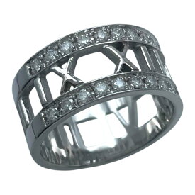 ティファニー TIFFANY＆CO アトラスオープンリング ホワイトゴールド Au750/ダイヤモンド ジュエリー【中古】