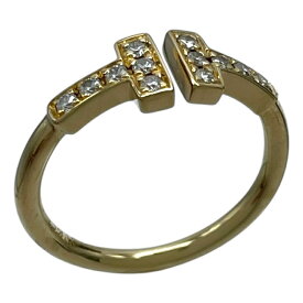 ティファニー TIFFANY＆CO Tワイヤーダイヤリング ゴールド Au750/ダイヤモンド ジュエリー【中古】