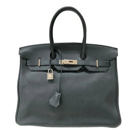 エルメス HERMES バーキン35 □L刻 ブラック シルバー金具 トゴ レディース ハンドバッグ【中古】