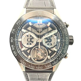 タグ・ホイヤー TAG HEUER カレラ キャリバーホイヤー02T トゥールビヨン CAR5A8Y.FC6377 ブラック チタン メンズ 腕時計【中古】