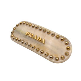 プラダ PRADA バレッタ アイボリー レジン レディース バレッタ【中古】