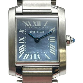 カルティエ Cartier タンクフランセーズ SM ブルーシェル W51034Q3 ブルー SS レディース 腕時計【中古】