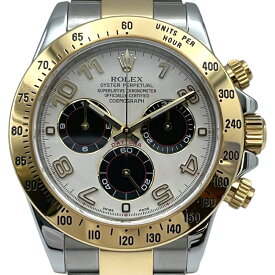 ロレックス ROLEX コスモグラフ・デイトナ ランダムシリアル 116523 ホワイト/ブラック K18YG/SS 自動巻き メンズ 腕時計【中古】