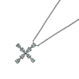 ハリーウィンストン HARRY WINSTON ペアシェイプミニクロスネックレス プラチナ Pt950 ジュエリー【中古】
