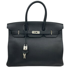 エルメス HERMES バーキン35 □P刻 ブラック SV金具 トリヨン レディース ハンドバッグ【中古】