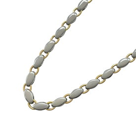 ブルガリ BVLGARI ライスチェーンロングネックレス ゴールドxステンレススチール K18SS ジュエリー【中古】