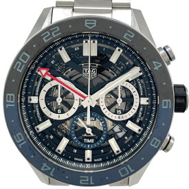 タグ・ホイヤー TAG HEUER カレラ キャリバーホイヤー02 クロノグラフ GMT CBG2A1Z.BA0658 ブラック SS 自動巻き メンズ 腕時計【中古】