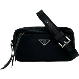 プラダ PRADA ショルダーポーチ ブラック SV金具 ナイロン メンズ ウエストバッグ【中古】