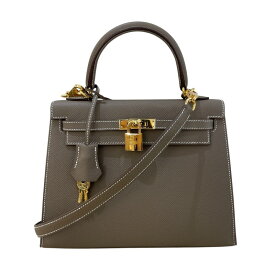 エルメス HERMES ケリー25　外縫い B刻 エトゥープ/GD金具 エプソン レディース ショルダーバッグ【中古】