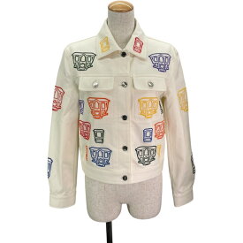 エルメス HERMES マルチカラー刺繍トラッカーブルゾン 4E0258DN ホワイト 綿 レディース その他アウター【中古】