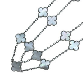 ヴァンクリーフ＆アーペル Van Cleef & Arpels ヴィンテージアルハンブラロングネックレス20P ホワイトゴールド 750 マザー オブ パール ジュエリー【中古】