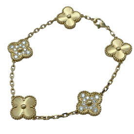 ヴァンクリーフ＆アーペル Van Cleef & Arpels ヴィンテージアルハンブラブレスレット5モチーフ ゴールド Au750 ジュエリー【中古】