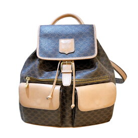 セリーヌ CELINE マカダムバックパック ブラウン PVC レディース リュック・デイパック【中古】