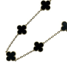 ヴァンクリーフ＆アーペル Van Cleef & Arpels ヴィンテージアルハンブラ10モチーフネックレス ゴールド/オニキス K18YG オニキス ジュエリー【中古】