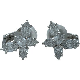 ハリーウィンストン HARRY WINSTON ウィンストンクラスター イヤリング S プラチナ Pt950 ダイヤモンド　 ジュエリー【中古】