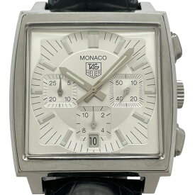 タグ・ホイヤー TAG HEUER モナコ クロノグラフ CW2112 ホワイト SS 自動巻き メンズ 腕時計【中古】