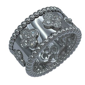ヴァンクリーフ＆アーペル Van Cleef & Arpels ペルレクローバーリング ホワイトゴールド Au750 ジュエリー【中古】