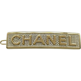 シャネル CHANEL CHANELロゴバレッタ ゴールド メタル・ストラス レディース バレッタ【中古】