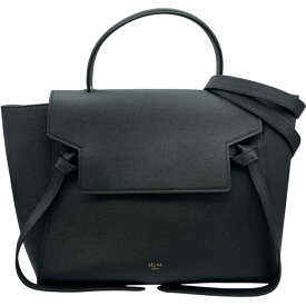 セリーヌ CELINE ベルトバッグミニ ブラック GD金具 レザー レディース ショルダーバッグ【中古】