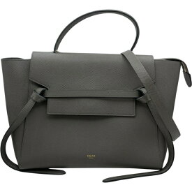 セリーヌ CELINE ベルトバッグ マイクロ 189153 グレー グレインドカーフ レディース ショルダーバッグ【中古】