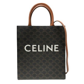 セリーヌ CELINE スモールバーティカルカバ 191542BZK.04LU タン トリオンフキャンパス ユニセックス トートバッグ【中古】
