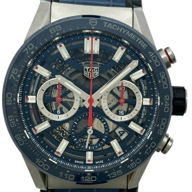 タグ・ホイヤー TAG HEUER カレラ ホイヤー02 クロノグラフ CBG2011 ブルー 自動巻き メンズ 腕時計【中古】