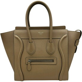 セリーヌ CELINE ラゲージ マイクロ 167793 デューン カーフ レディース ハンドバッグ【中古】