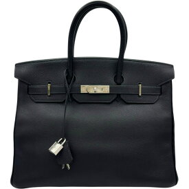 エルメス HERMES バーキン35 □D刻印 ブルーインディゴ シルバー金具 トゴ レディース ハンドバッグ【中古】