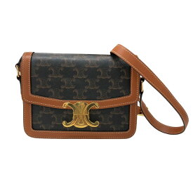 セリーヌ CELINE ティーン トリオンフ バッグ 188882 タン トリオンフキャンバス レディース ショルダーバッグ【中古】