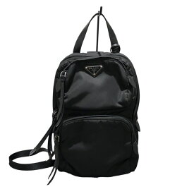 プラダ PRADA ナイロンスリングバッグ 1BZ026 ブラック ナイロン ユニセックス ボディバッグ【中古】