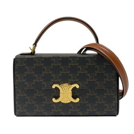 セリーヌ CELINE ボックス トリオンフ ショルダーバッグ 199992 タン トリオンフキャンバス レディース ハンドバッグ【中古】