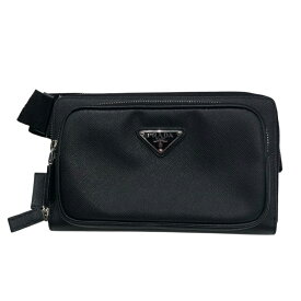 プラダ PRADA サフィアーノレザーベルトバッグ 2VH156 ブラック サフィアーノレザー メンズ ウエストバッグ【中古】