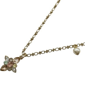 シャネル CHANEL フラワーモチーフ ココマーク ロングネックレス ゴールド メタル/ストラス/パール アクセサリー【中古】