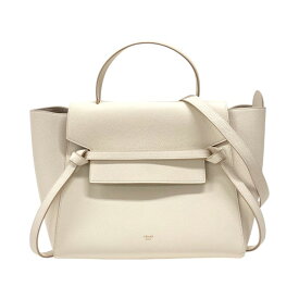 セリーヌ CELINE ベルトバッグ ミニ 176103 ホワイト ゴールド金具 グレインレザー レディース ハンドバッグ ショルダーバッグ【中古】