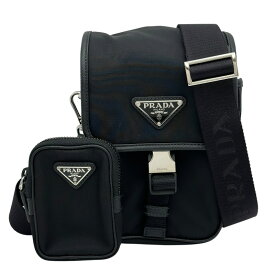 プラダ PRADA Re-Nylon ショルダーバッグ 2VD043 ブラック/シルバー金具 ナイロン レディース ショルダーバッグ【中古】