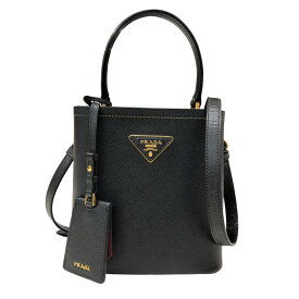 プラダ PRADA パニエ サフィアーノレザー スモールバッグ 1BA217 ブラック サフィアーノレザー レディース ハンドバッグ【中古】