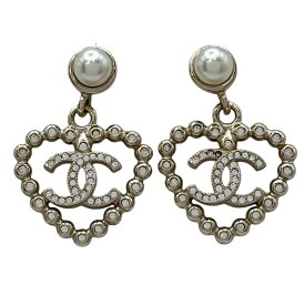 シャネル CHANEL ココマークハートピアス ゴールド ラインストーン/メタル アクセサリー【中古】