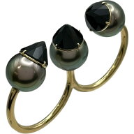 タサキ TASAKI リベリオンリュクスダブルフィンガーリング ゴールド 750/パール ジュエリー【中古】