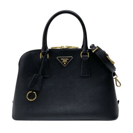 プラダ PRADA プロムナード BL0837 ブラック ゴールド金具 サフィアーノ レディース ハンドバッグ ショルダーバッグ【中古】