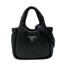 プラダ PRADA ソフトパテッド ミニハンドバッグ 1BA359 ブラック パテッドレザー レディース ハンドバッグ ショルダーバッグ【中古】