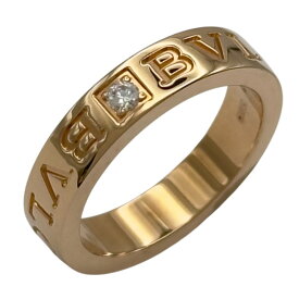 ブルガリ BVLGARI ダブルロゴリング ピンクゴールド Au750 ジュエリー【中古】