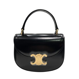 セリーヌ CELINE ミニブサス　クレア 10L063 ブラック シャイニーカーフ レディース ショルダーバッグ【中古】