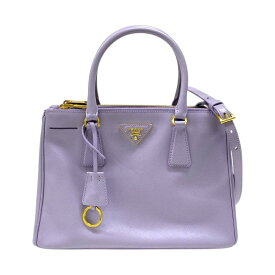プラダ PRADA ガレリアミディアム BN2863 パープル ゴールド金具 サフィアーノ レディース ハンドバッグ ショルダーバッグ【中古】