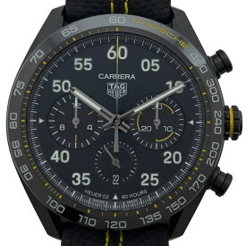 タグ・ホイヤー TAG HEUER カレラキャリバーホイヤー02 クロノグラフ ポルシェ CBN2A1H.FC6512 ブラック ステンレススチール メンズ 腕時計【中古】