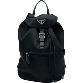 プラダ PRADA リュックサック 1BZ032 ブラック シルバー金具 ナイロン レディース リュック・デイパック【中古】