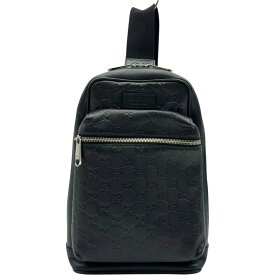グッチ GUCCI グッチシマ クロス ボディバッグ 523234 ブラック GGスプリーム メンズ ボディバッグ【中古】