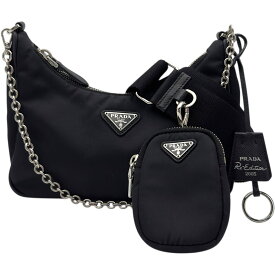 プラダ PRADA Re-Nylon ショルダーバッグ 1BH204 ブラック ナイロン レディース ショルダーバッグ【中古】
