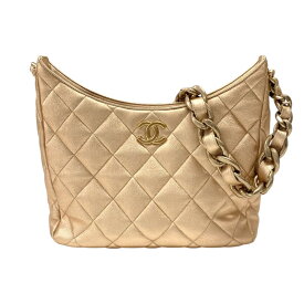 シャネル CHANEL マトラッセ スモールホーボーバッグ ゴールド ゴールド金具 シャイニーラム レディース ショルダーバッグ【中古】