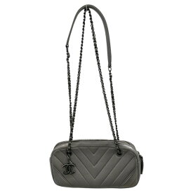 シャネル CHANEL Vステッチ　ハンドバッグ 20番台 グレー カーフスキン レディース ハンドバッグ【中古】
