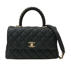 シャネル CHANEL ココハンドルXS A92990 ブラック ゴールド金具 キャビアスキン レディース ショルダーバッグ【中古】